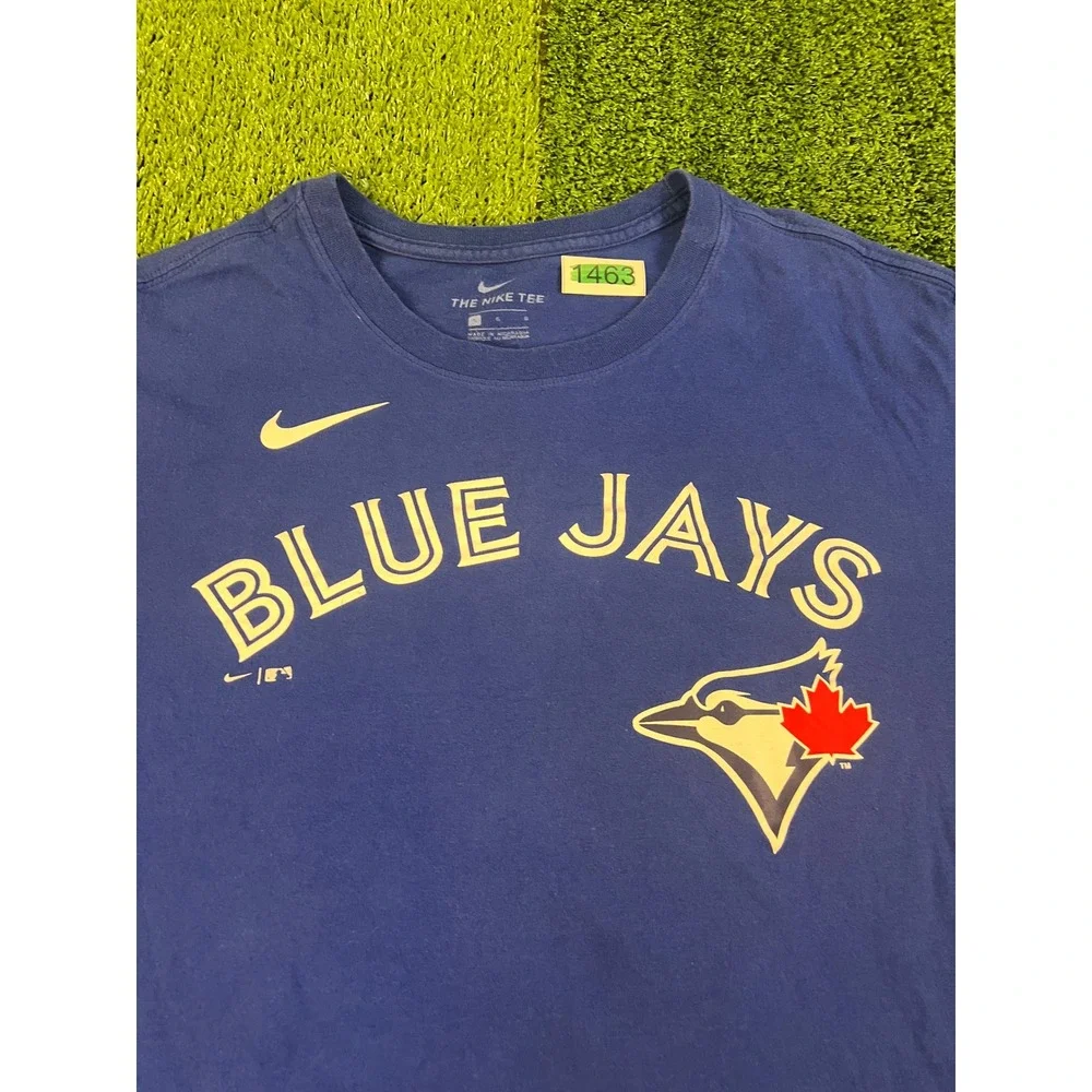 Nike Toronto Blue Jays Vladimir Guerrero Jr 27 Mens Blue MLB Graphic T-Shirt L
